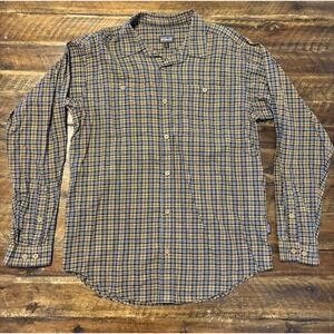Men's Patagonia Medium Long Sleeve Plaid Flannel Button Shirt Organic Cotton
